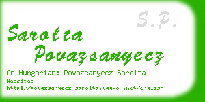 sarolta povazsanyecz business card